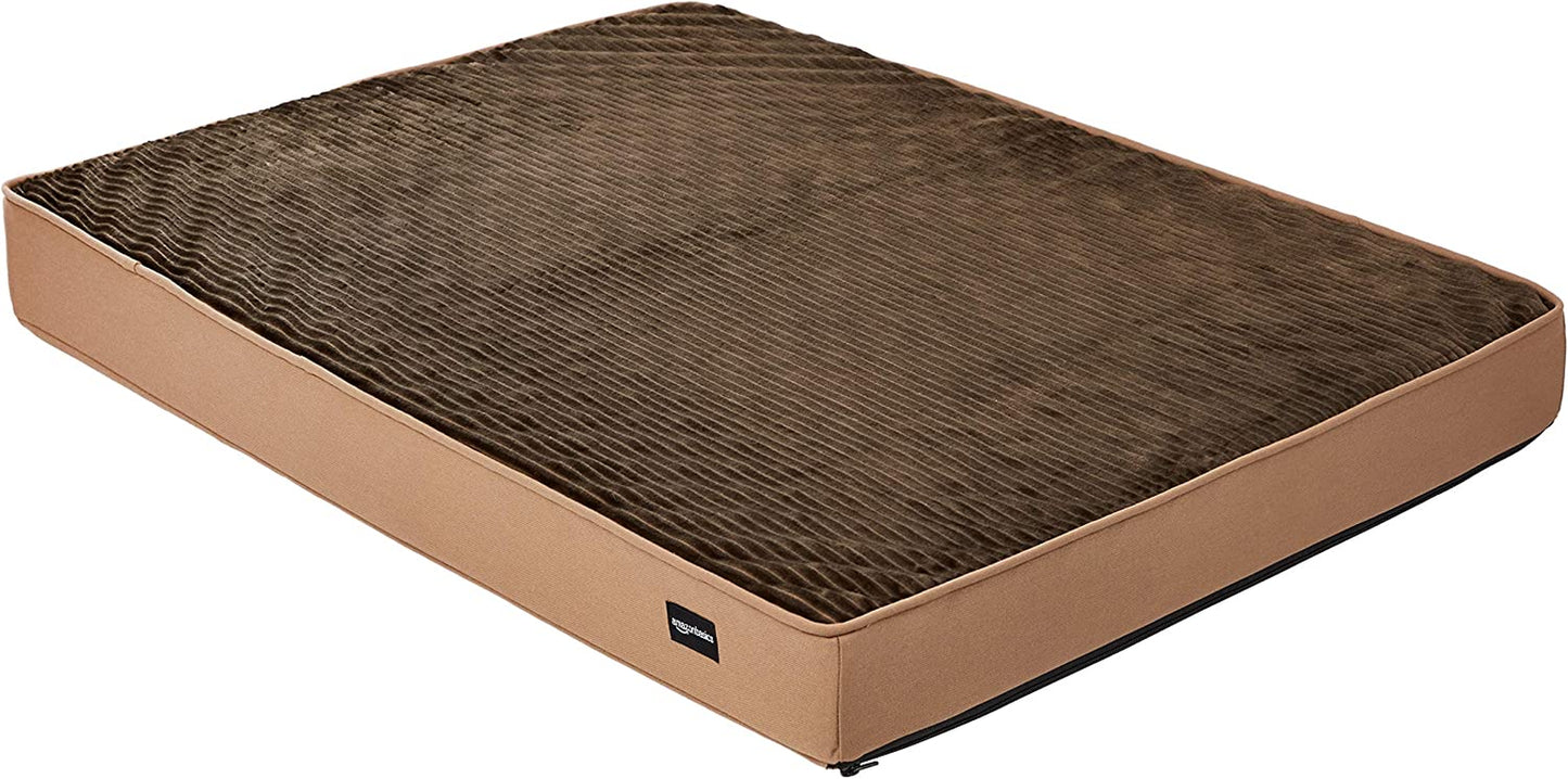 Foam Pet Bed for Dog, Cat, Large, Brown/Brown, 36.0"L X 27.0"W X 3.0"Th