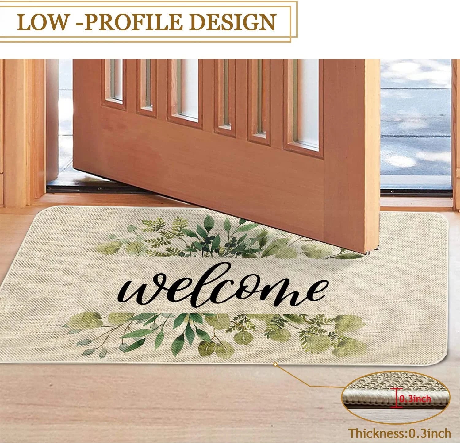 Fall Door Mat 30 X 17 Inch Hello Pumpkin Doormat Indoor Outdoor Entrance Floor Mat Non Slip Autumn Thanksiving Decor Rubber Welcome Mats