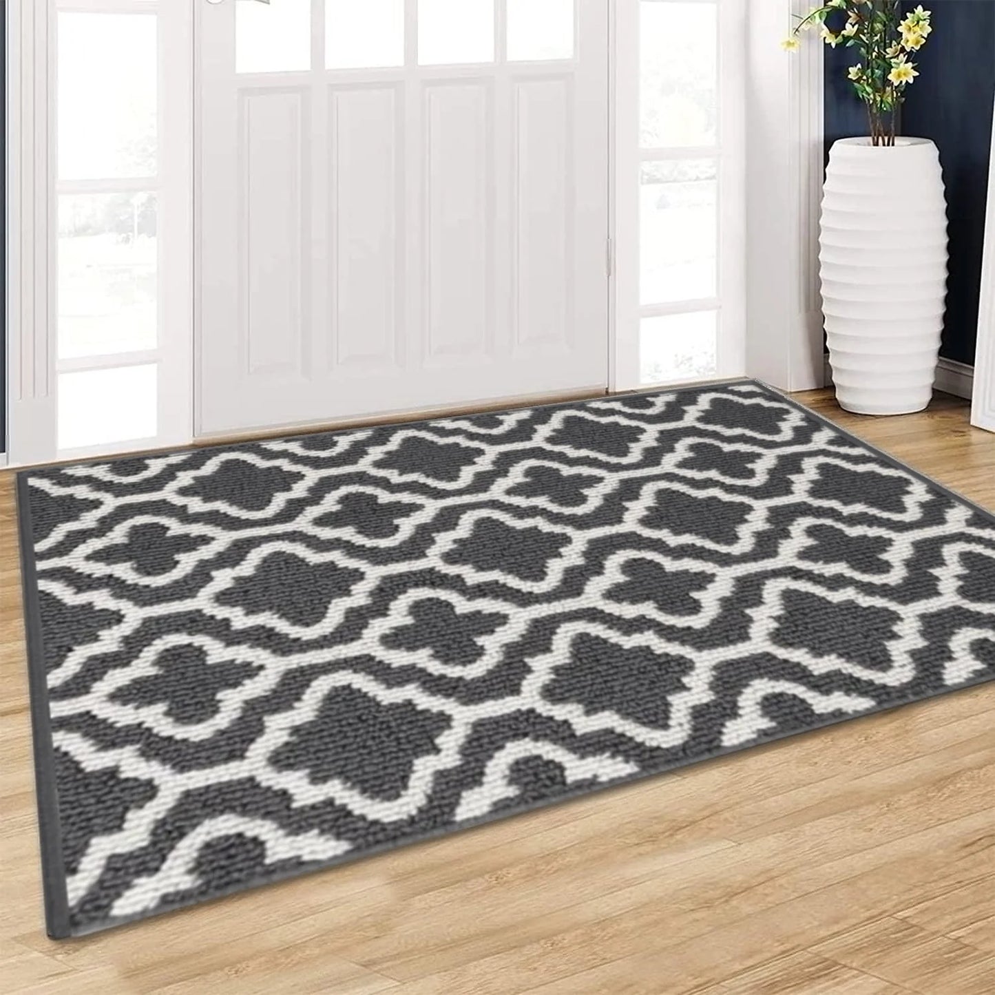 32"X48" Front Door Mat, Indoor Door Rug, Non Slip Absorbent Dirts Trapper Doormat Entrance Area Rug, Indoor Outdoor Welcome Mats