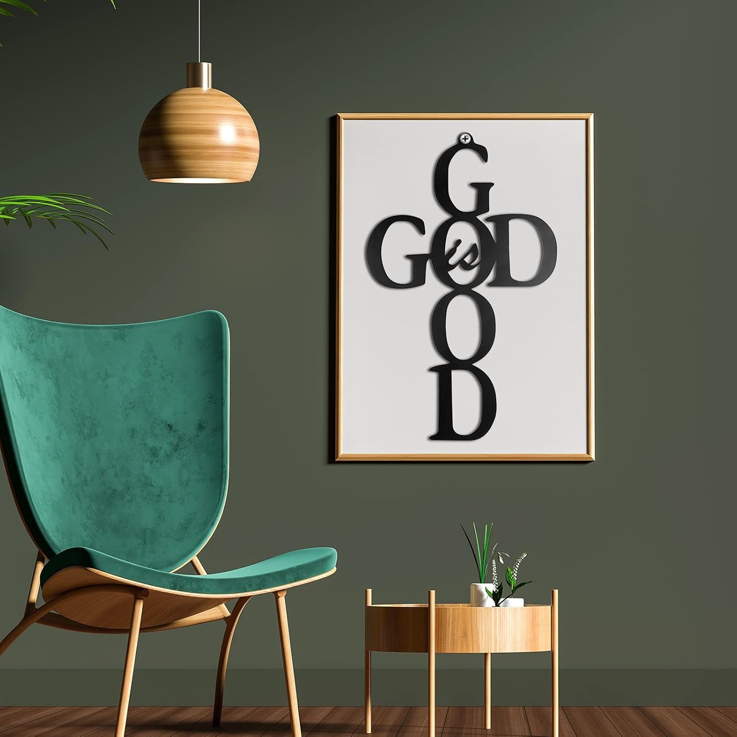 God Is Good Black Cross Metal Wall Art Hanging Sign Nice Religious Decor Present for Home Wall Decoration in Family Office (Metal, 9.84 X 15.75 Inch)