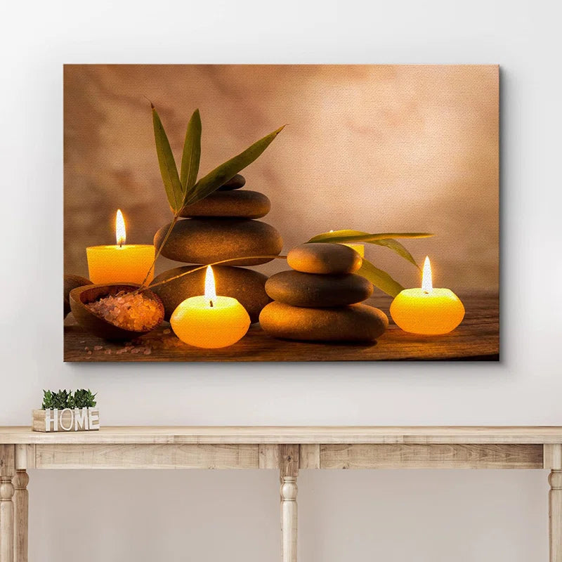 Zen Stones Relax and Calm Massage Laundry Room Bathroom Decor Large Canvas Wall Pictures Art Print