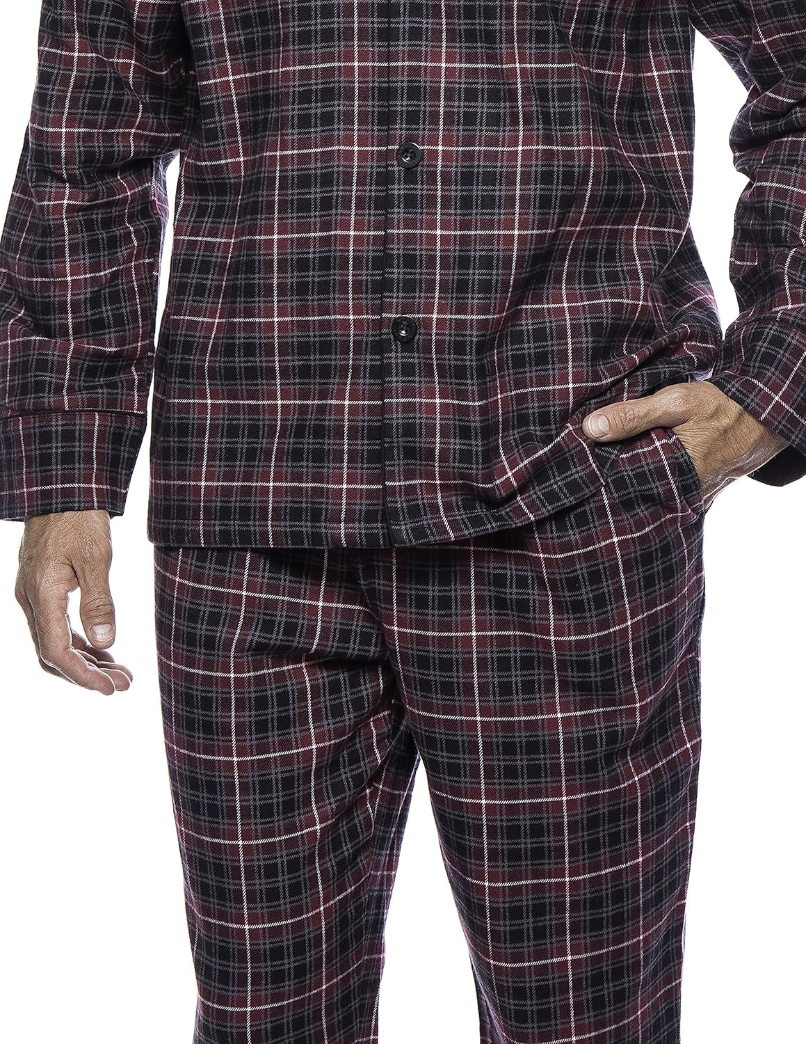 Mens Pajama Set - 100% Cotton Flannel Pajamas Set