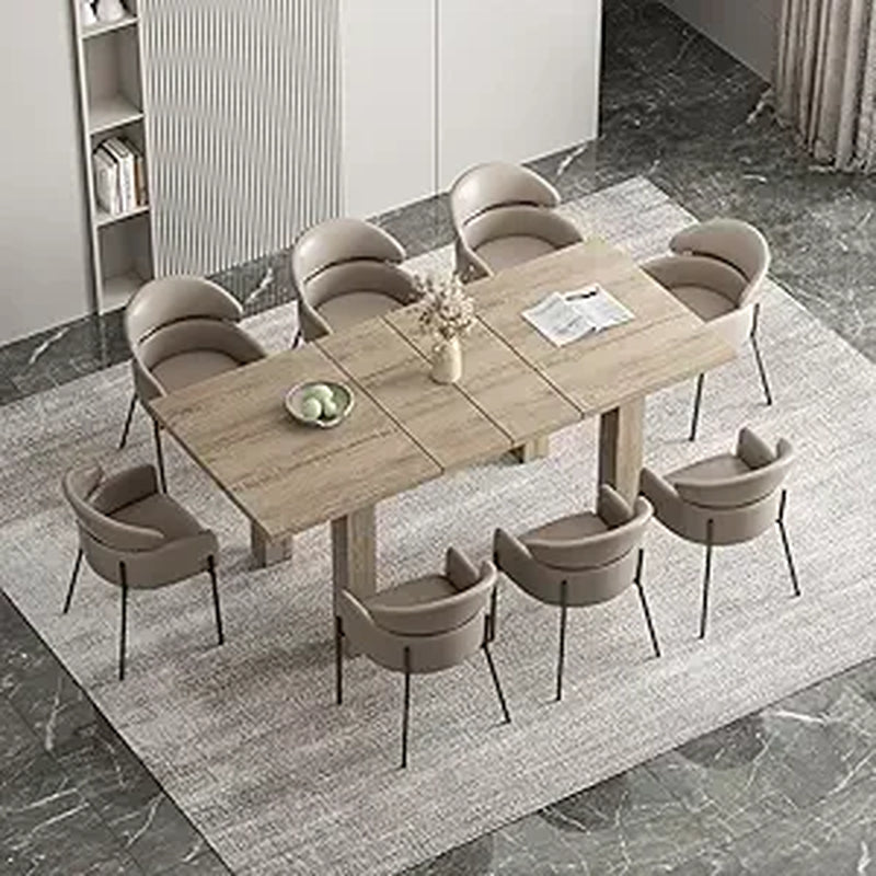 Extendable Dining Table for 6 8 10, 55'' to 78" Expandable Dining Room Table Modern Large Transformer Rectangle Dining Room Tab