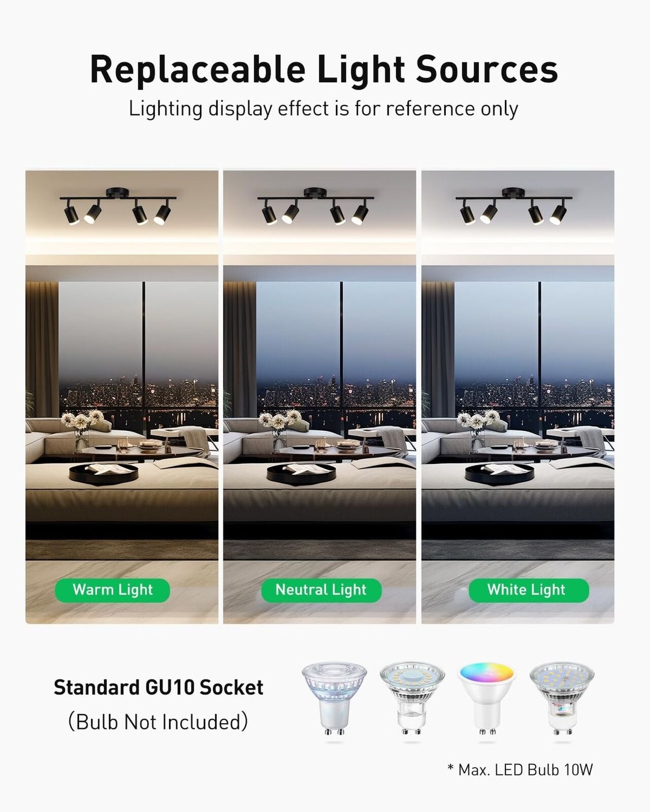 Bojim Flexible Led Track Lighting, 4-Light Black Track Lighting Fixtures Ceil...