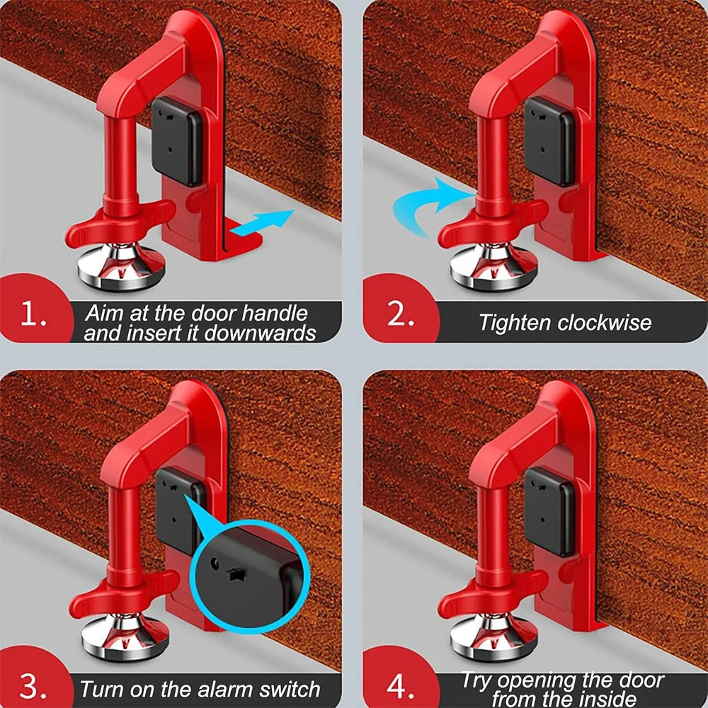 Hot Portable Alarm Door Stopper Battery Powered Door Lock for Women Anti-Theft Alarm Block System Security Protection Door Stops