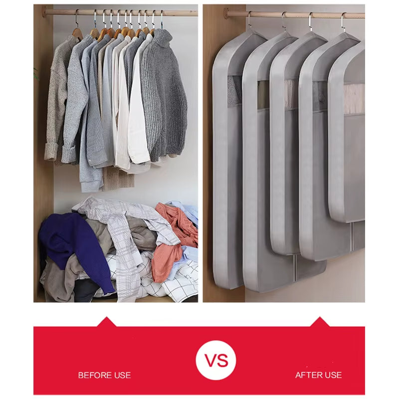 3D Zipper Clothes Dust Cover Clothes Storage Waterproof Dustproof for Garment Suit Protector Organizer Wardrobe Storage Bag
