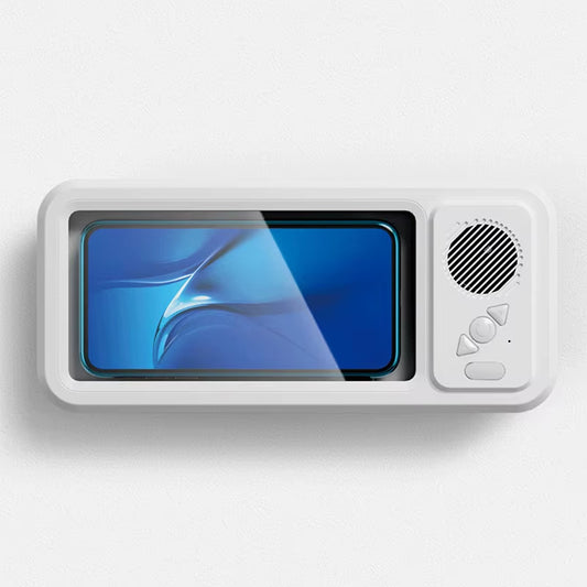 Bathroom Waterproof Phone Case with Bluetooth Speaker Wall Mount Phone Holder Stand Anti-Fog for Showering Bathe Kitchen