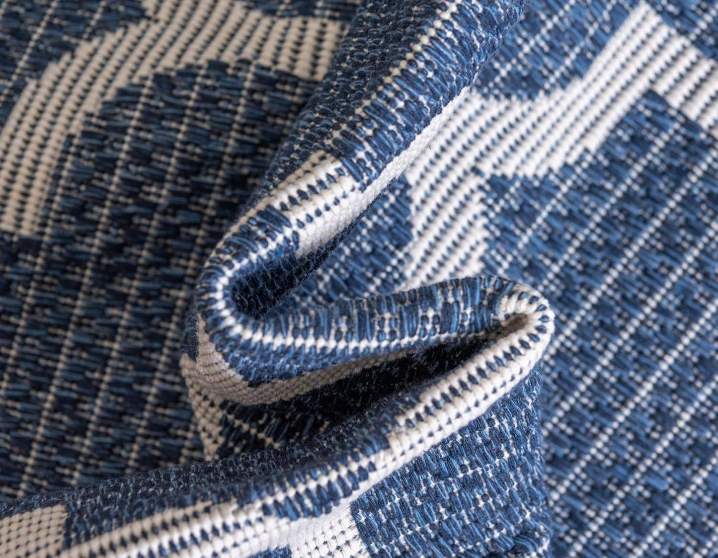 Georgia Collection Rug – 6 Ft Runner Navy Blue Flatweave Rug Perfect for Hallways, Entryways