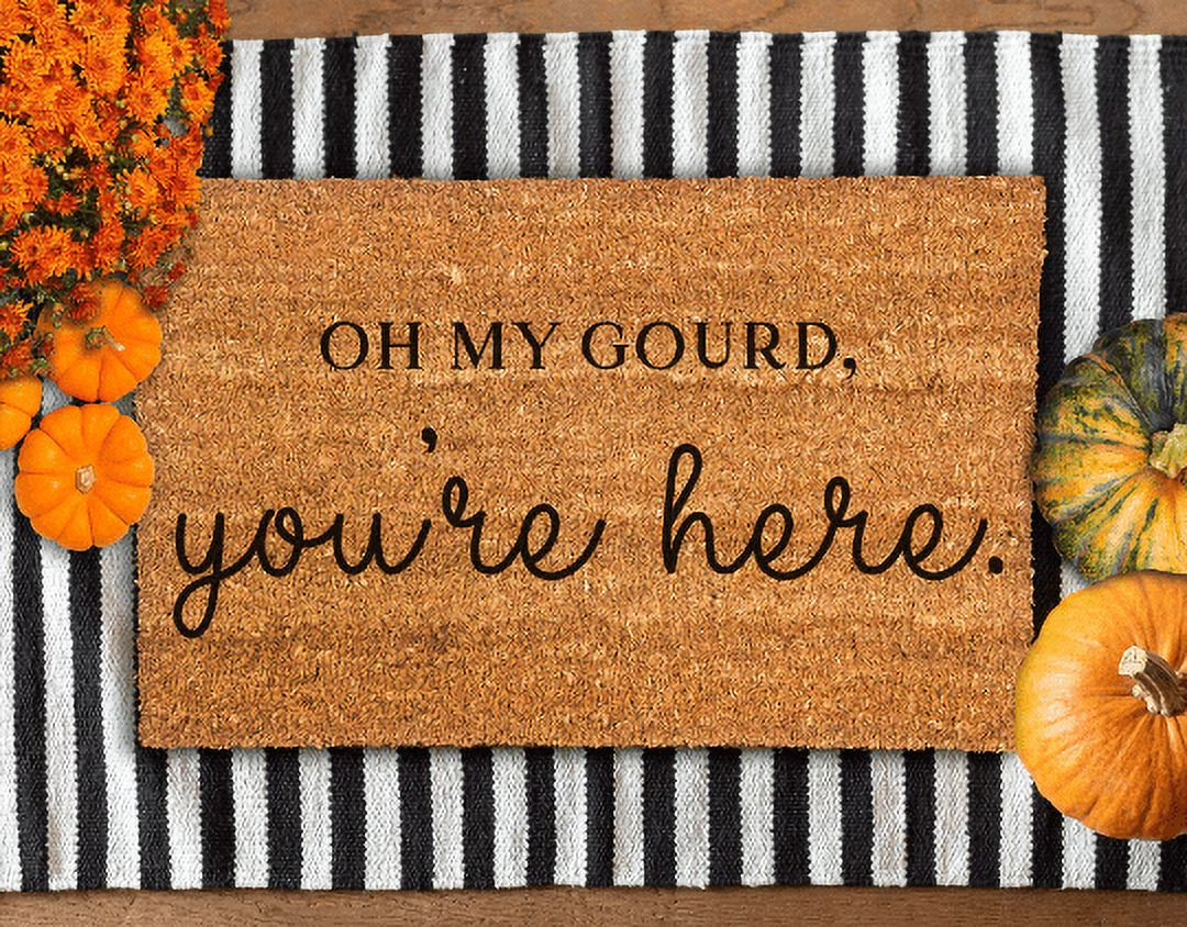 Oh My Gourd You'Re Here Fall Front Doormat , 30" X 18"