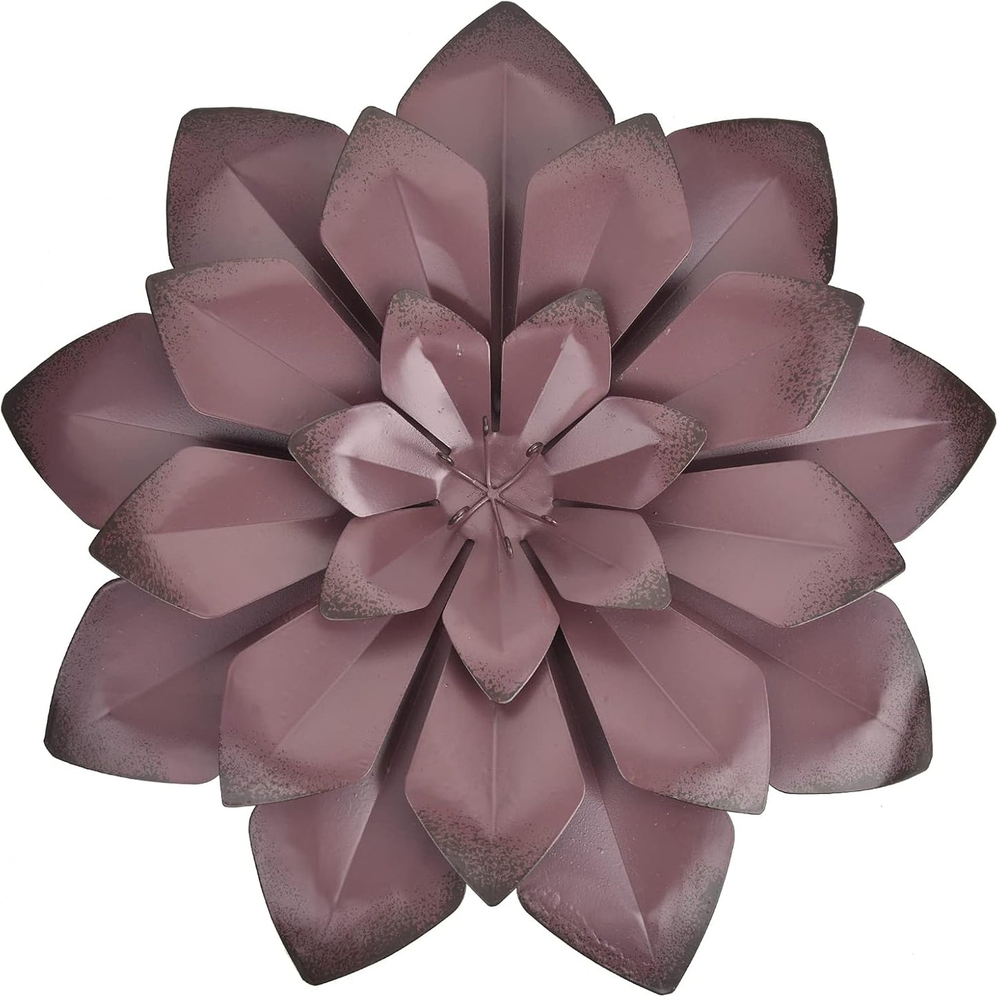 Brown Metal Flower Wall Art Decor Hanging for Indoor Outdoor Home Bathroom Kitchen Dining Room Bedroom Living Room Office or Wall Sculptures 12 Inch