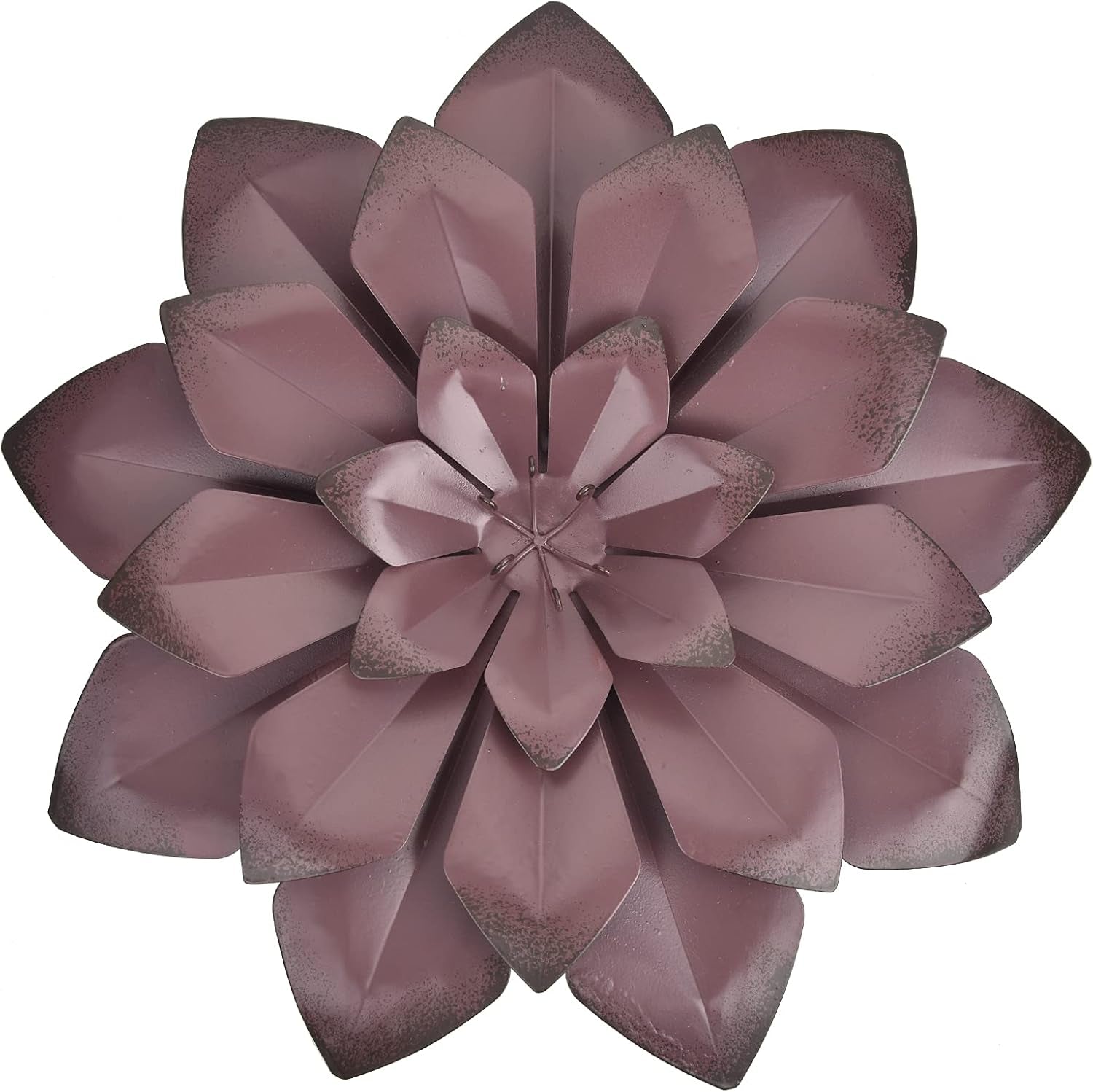 Brown Metal Flower Wall Art Decor Hanging for Indoor Outdoor Home Bathroom Kitchen Dining Room Bedroom Living Room Office or Wall Sculptures 12 Inch