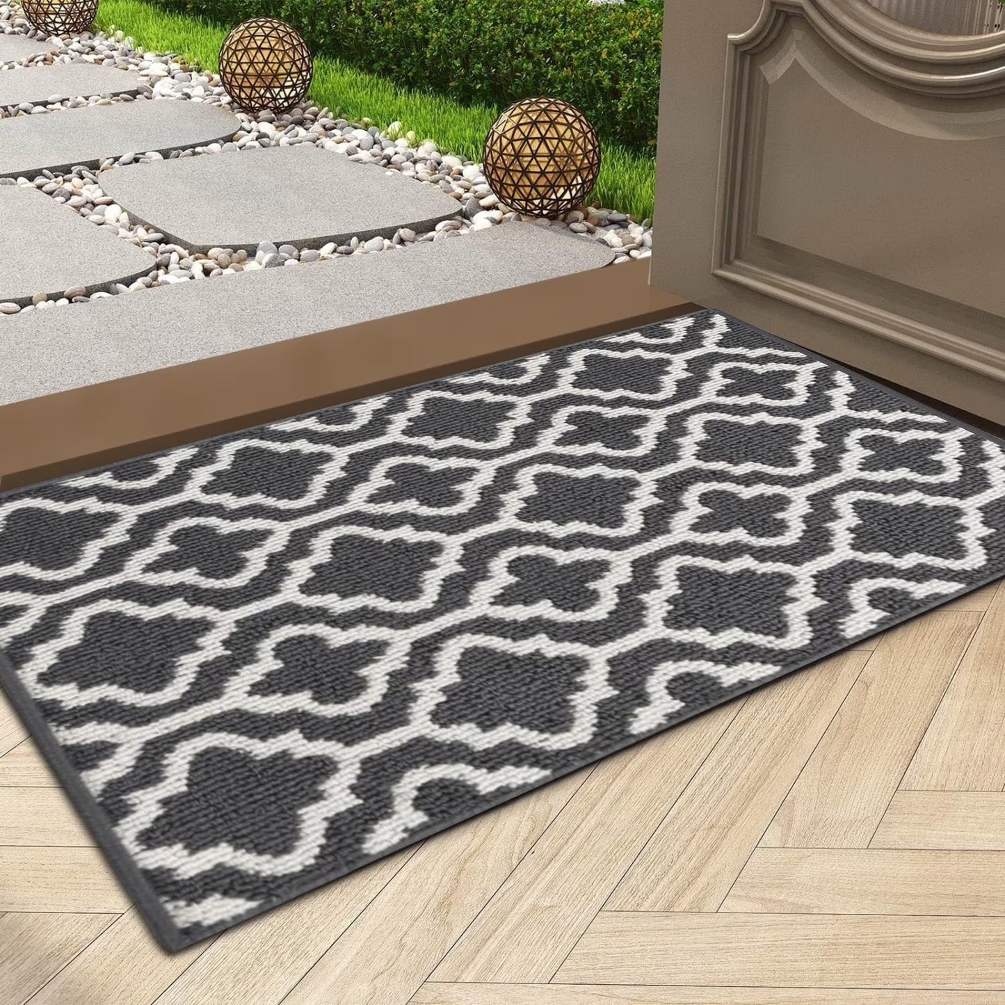 32"X48" Front Door Mat, Indoor Door Rug, Non Slip Absorbent Dirts Trapper Doormat Entrance Area Rug, Indoor Outdoor Welcome Mats