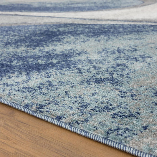 Tower Hill Modern Abstract Area Rug Blue 5X7 Carpet