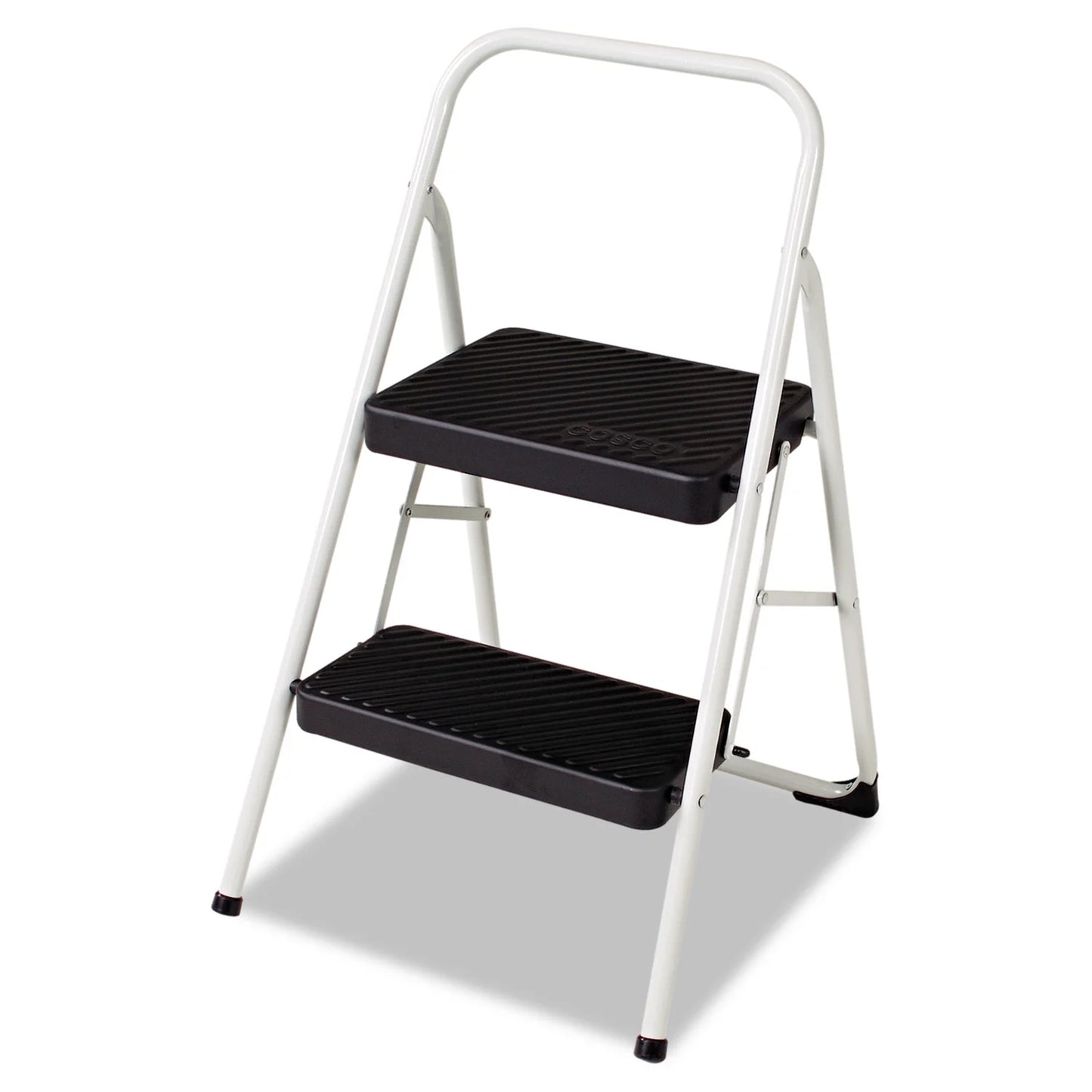 2-Step Folding Steel Step Stool, 200Lbs, Cool Gray