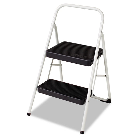 2-Step Folding Steel Step Stool, 200Lbs, Cool Gray