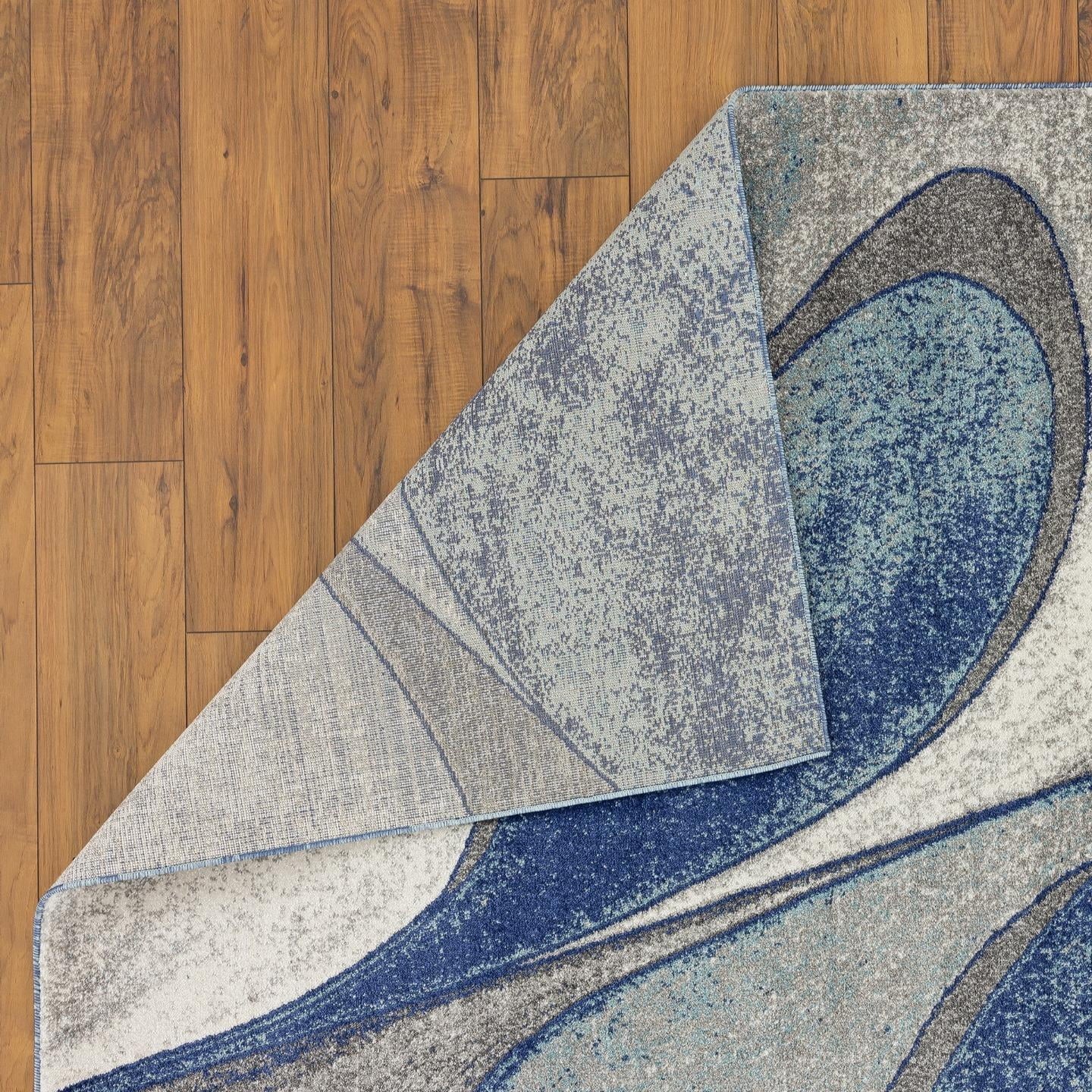 Tower Hill Modern Abstract Area Rug Blue 5X7 Carpet