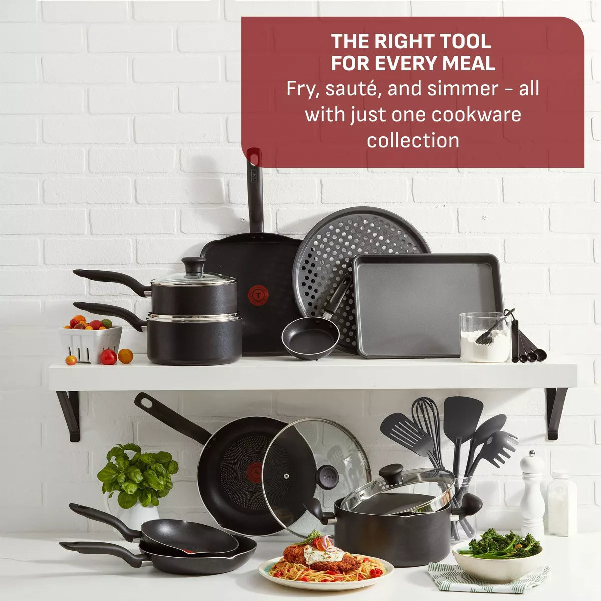 T-Fal 20Pc Simply Cook Nonstick Cookware Set