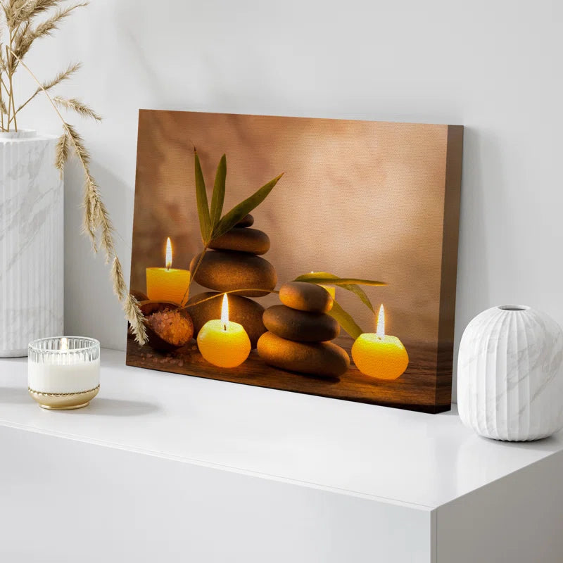 Zen Stones Relax and Calm Massage Laundry Room Bathroom Decor Large Canvas Wall Pictures Art Print