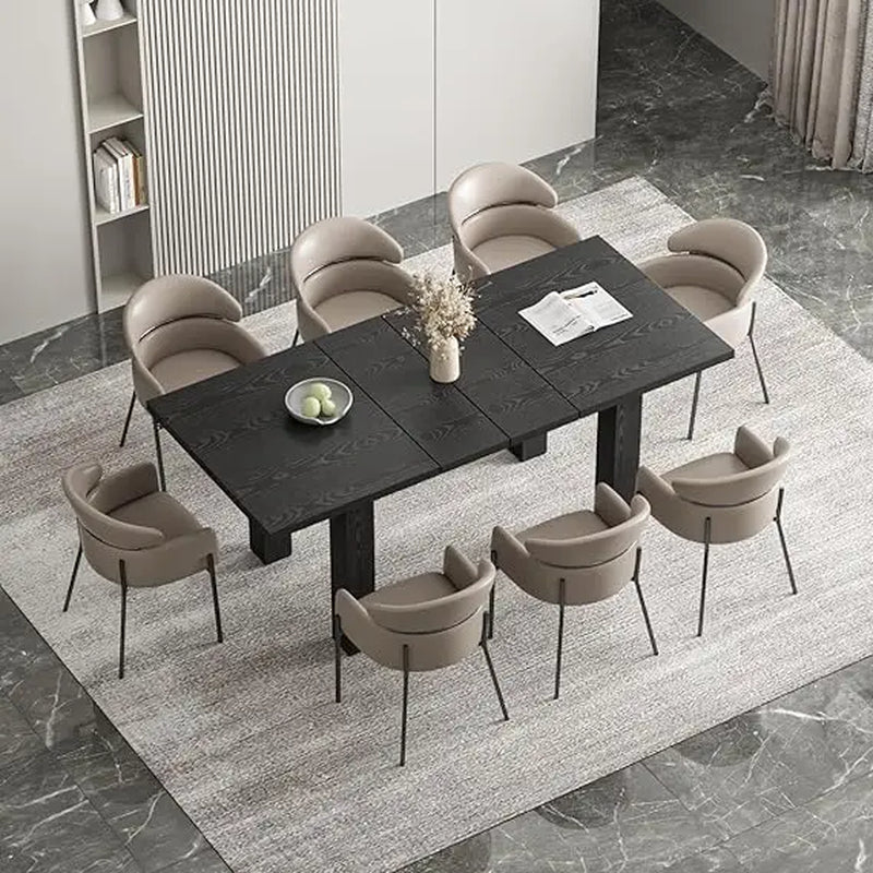Extendable Dining Table for 6 8 10, 55'' to 78" Expandable Dining Room Table Modern Large Transformer Rectangle Dining Room Tab
