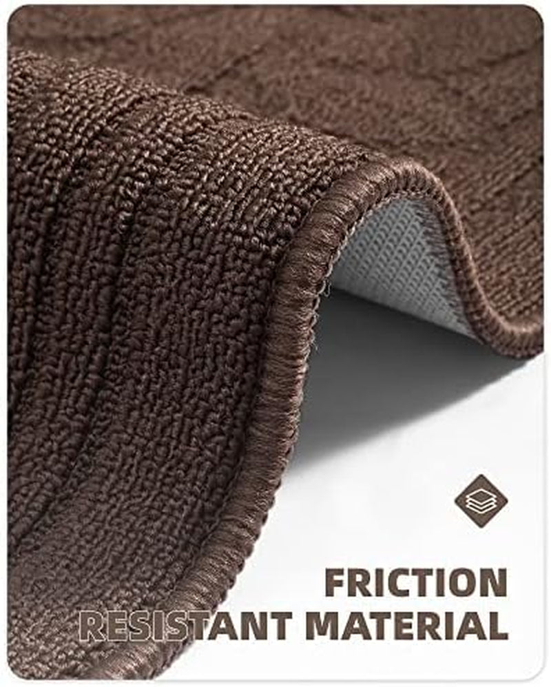 Kitchen Rugs, Non Skid Kitchen Runner Rug Machine Washable Kitchen Floor Mat, Easy to Clean Kitchen Rugs and Mats, 18"X29", Brown