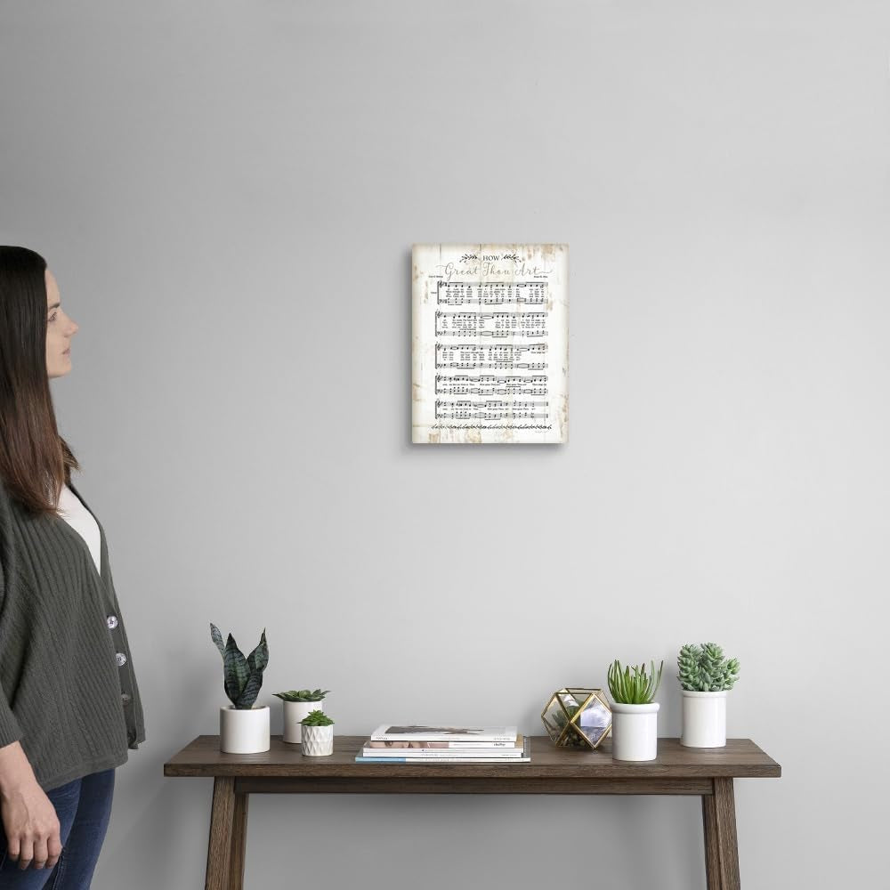 How Great Thou Art Canvas Wall Art Print by Jennifer Pugh, Home Decor, Religious, Christianity Artwork, 11" X14In