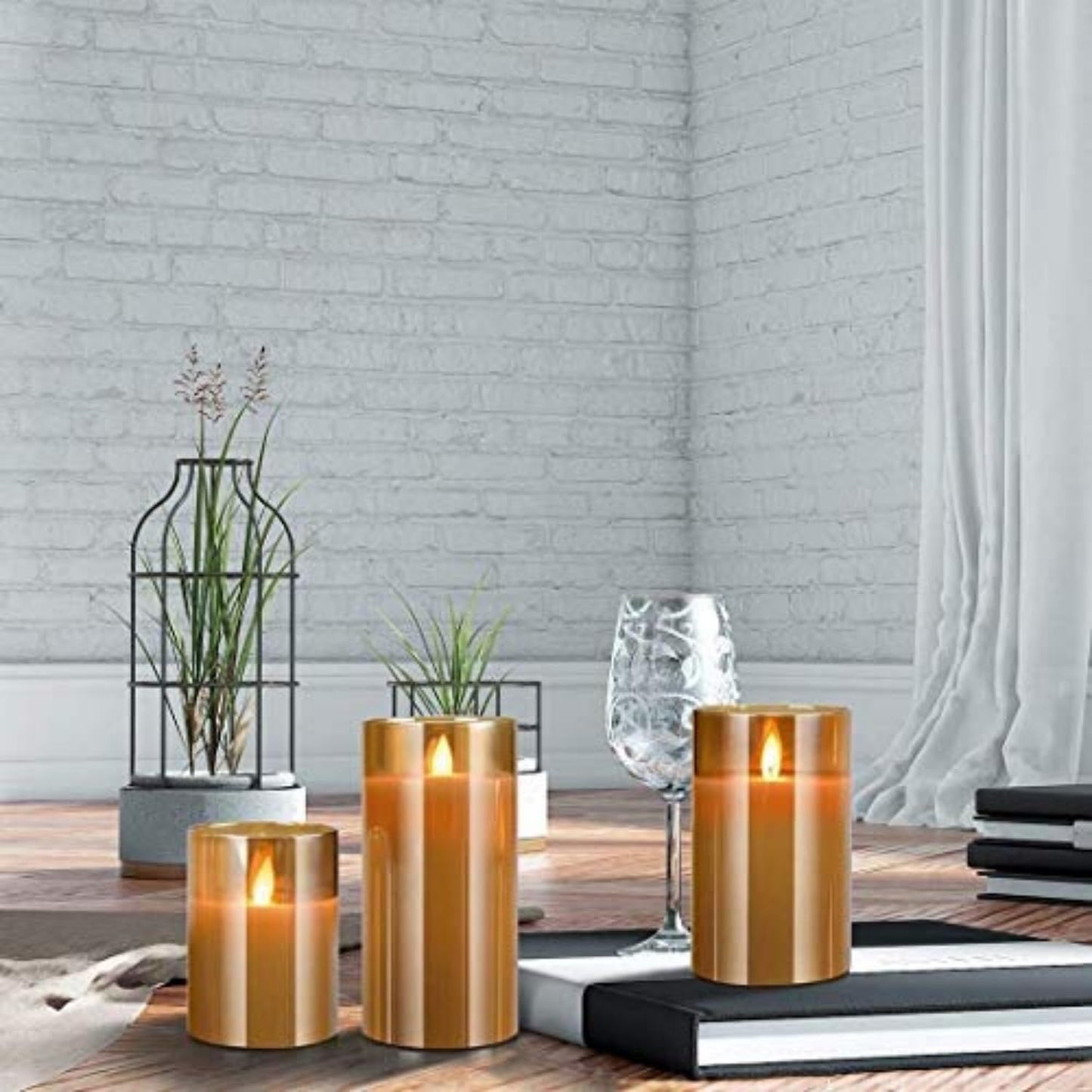 Led Flameless Candles for Home Decor, Battery Operated Flickering Moving Wick Effect Candle Set with Remote Control Cycling Timer for Party Wedding,Christmas Decoration, 4 Inch, 5 Inch, 6 Inch, 3 Pack