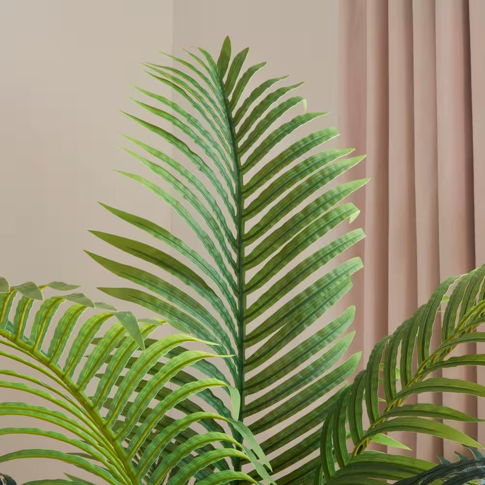 6Ft Faux Areca Palm Tree in White Pot