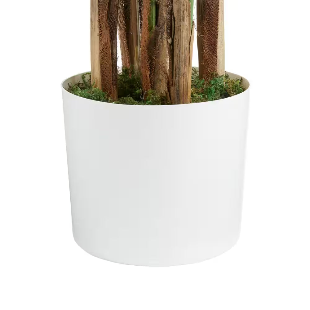 6Ft Faux Areca Palm Tree in White Pot