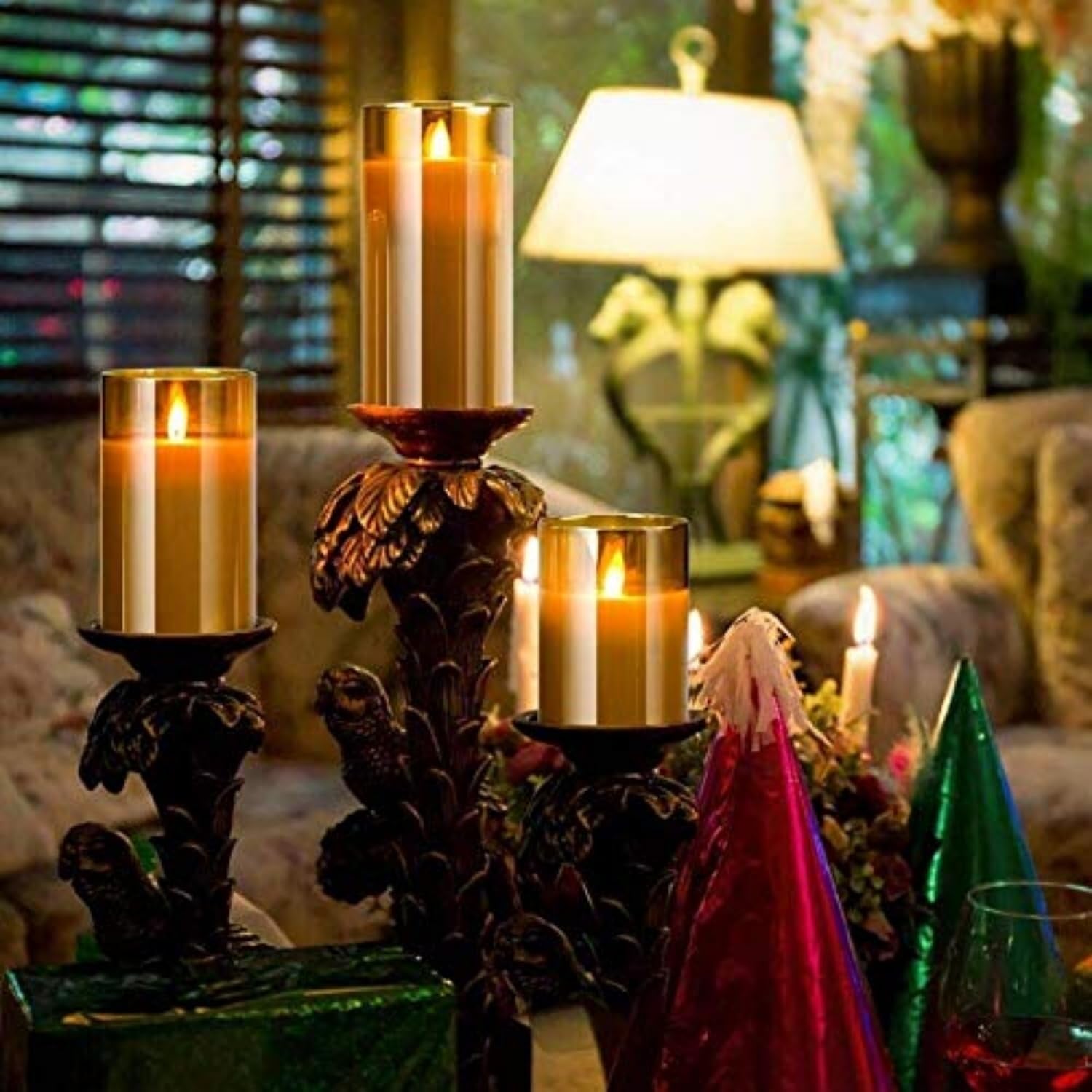 Led Flameless Candles for Home Decor, Battery Operated Flickering Moving Wick Effect Candle Set with Remote Control Cycling Timer for Party Wedding,Christmas Decoration, 4 Inch, 5 Inch, 6 Inch, 3 Pack