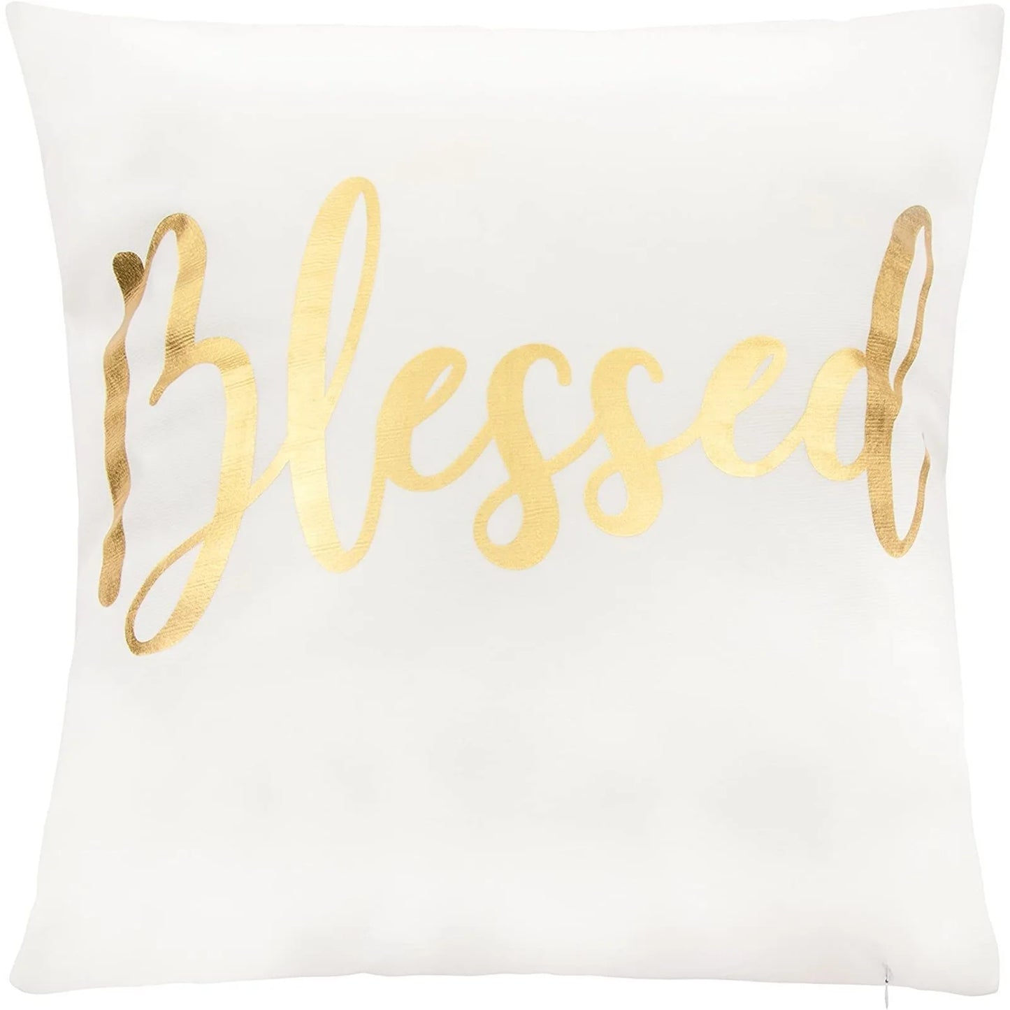 White Throw Pillow Covers, Blessed, Hope, Believe, and Faith (18 X 18 In, 4 Pack)
