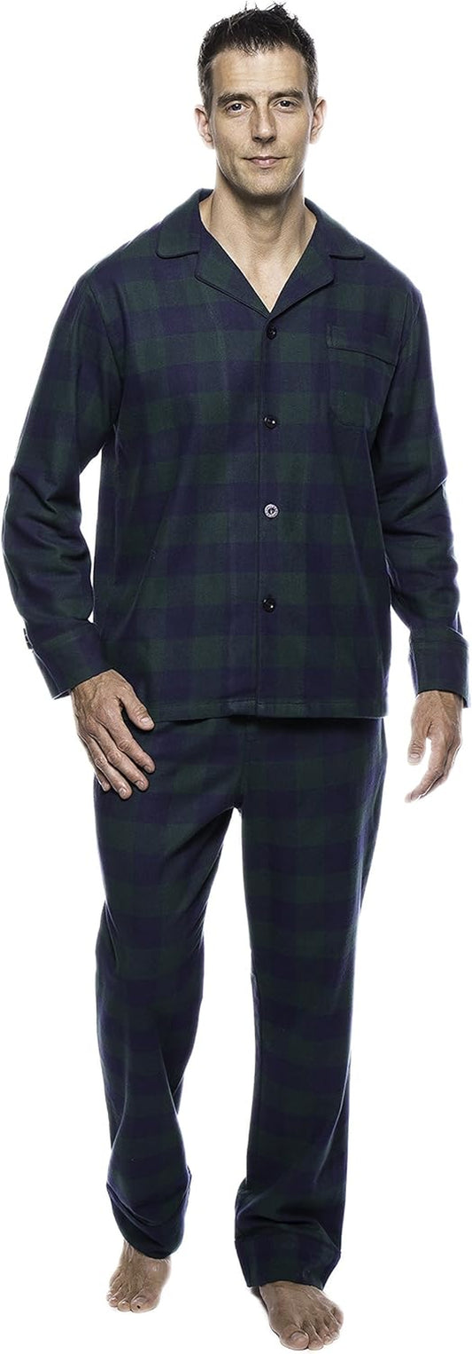 Mens Pajama Set - 100% Cotton Flannel Pajamas Set