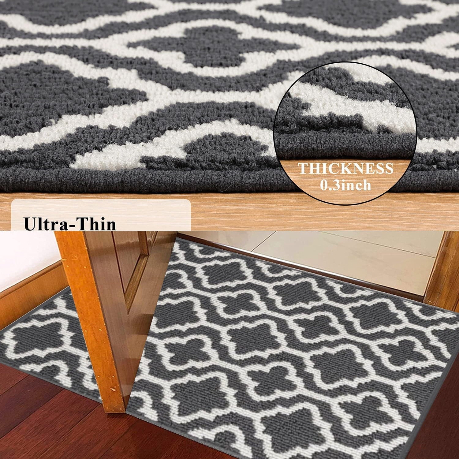 32"X48" Front Door Mat, Indoor Door Rug, Non Slip Absorbent Dirts Trapper Doormat Entrance Area Rug, Indoor Outdoor Welcome Mats