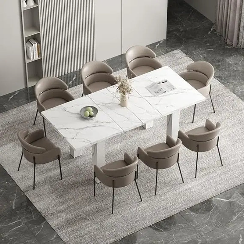 Extendable Dining Table for 6 8 10, 55'' to 78" Expandable Dining Room Table Modern Large Transformer Rectangle Dining Room Tab