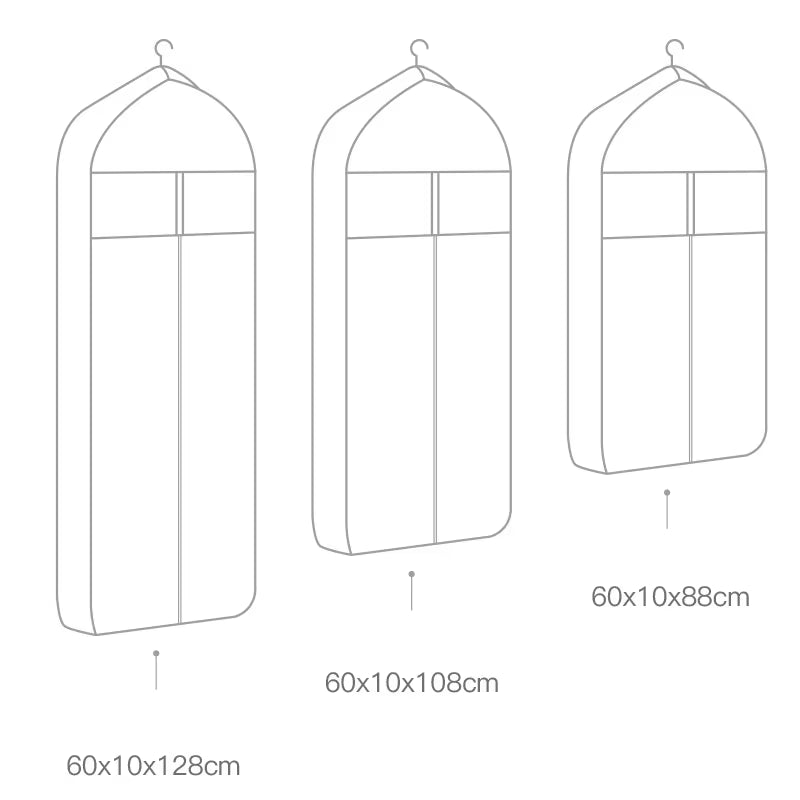3D Zipper Clothes Dust Cover Clothes Storage Waterproof Dustproof for Garment Suit Protector Organizer Wardrobe Storage Bag