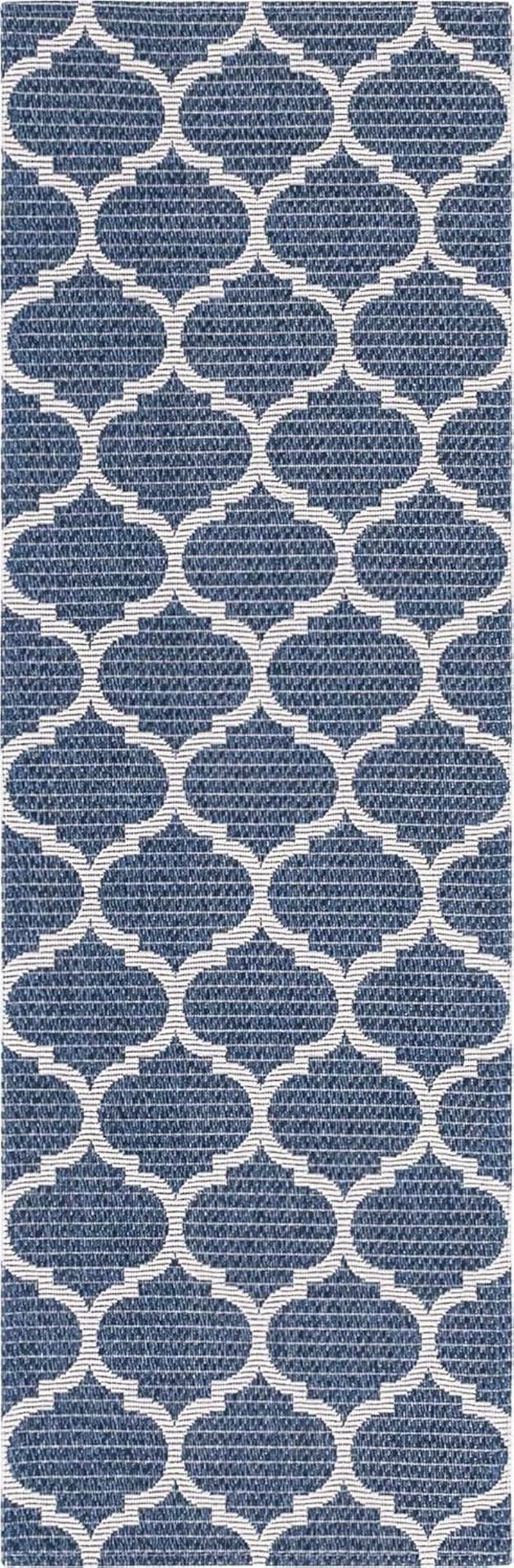 Georgia Collection Rug – 6 Ft Runner Navy Blue Flatweave Rug Perfect for Hallways, Entryways