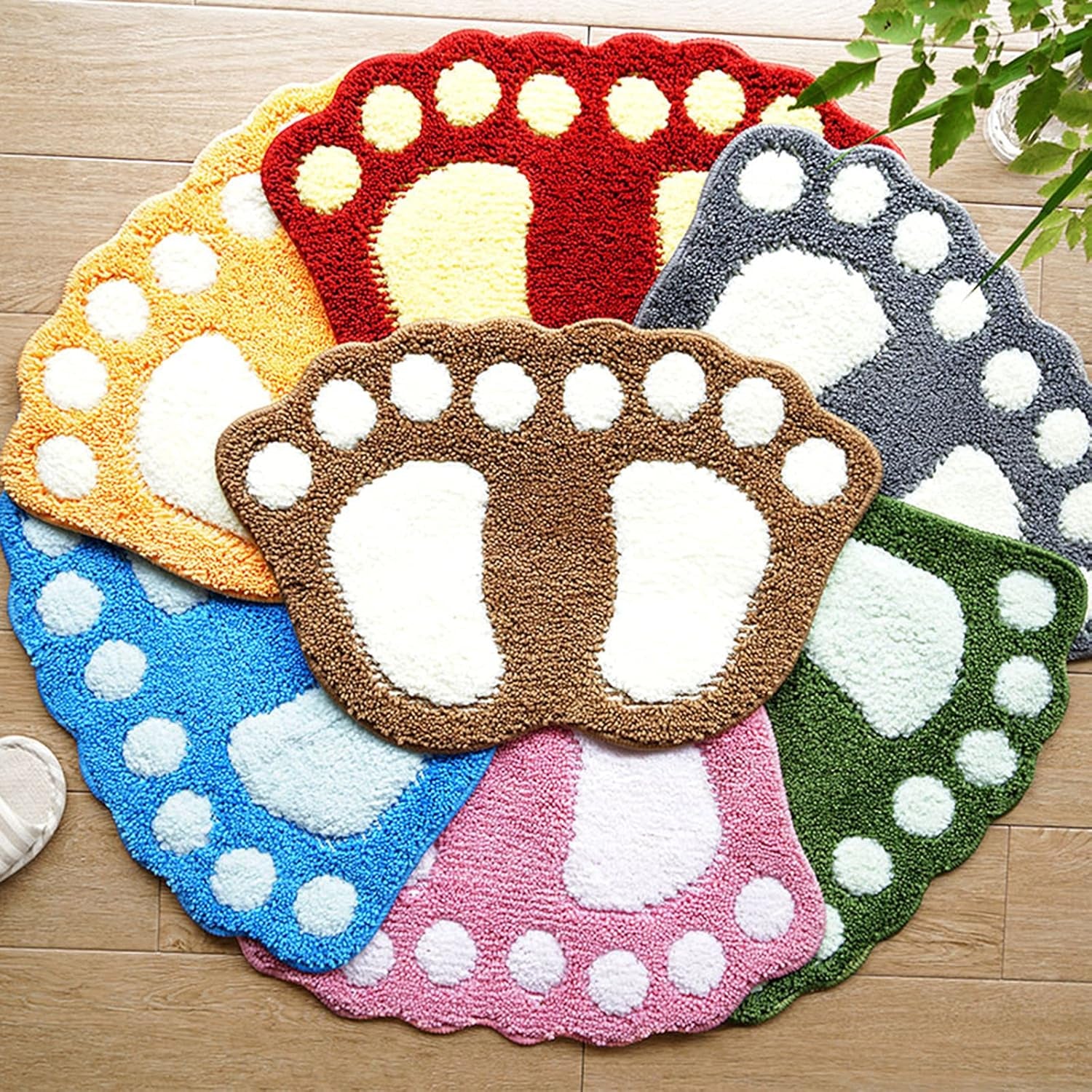 Bathroom Rugs Mats Water Absorbent Non-Slip Mat Used in Bathroom, Shower, Room, Etc.Soft Microfiber Bath Mat Machine Washable Bath Mat Bathroom Mat (Brown, 19X26 Inch)