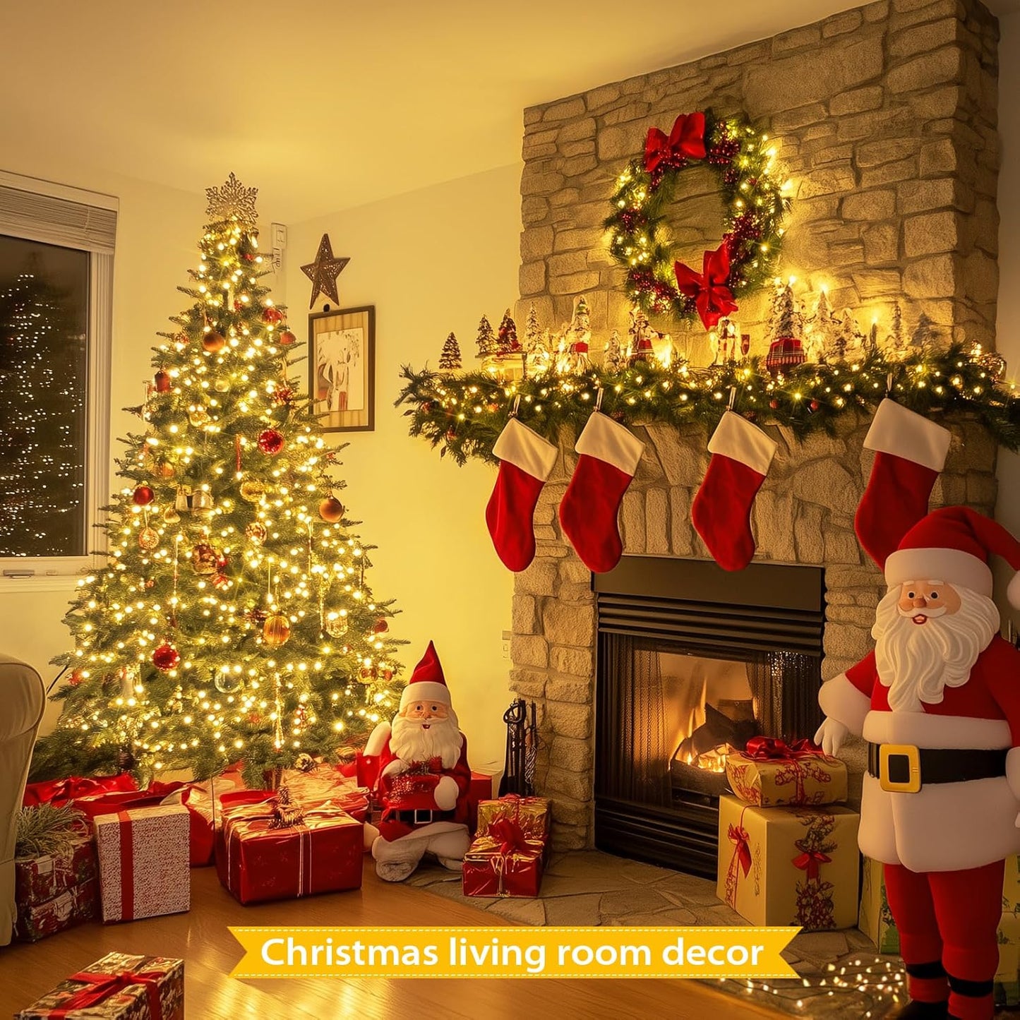 66Ft 200 LED Christmas Lights Outdoor, Warm White Christmas Tree Lights Indoor Plug In, 8 Modes Twinkle String Light for outside Bedroom Wedding Party Classroom Dorm Ceiling Home Decorations