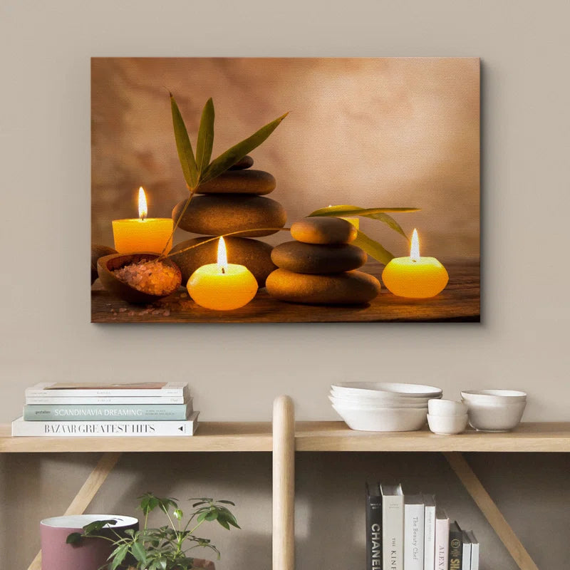 Zen Stones Relax and Calm Massage Laundry Room Bathroom Decor Large Canvas Wall Pictures Art Print