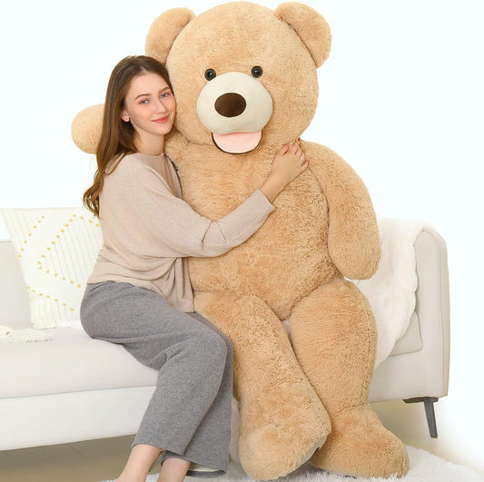 51 Inch Smile Giant Teddy Bear, Large Stuffed Bears with Big Footprints, Big Stuffed Animals Cuddly Plush Gifts for Girlfriends, Boyfriend, Brown