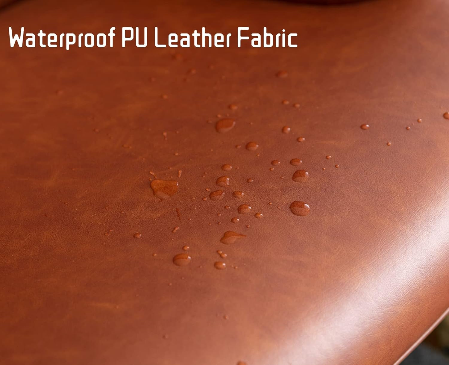 Pu Leather Nursery Rocking Armchair, Modern Reading Accent Chair for Living Room, Bedroom, Office, Small Spaces, Brown