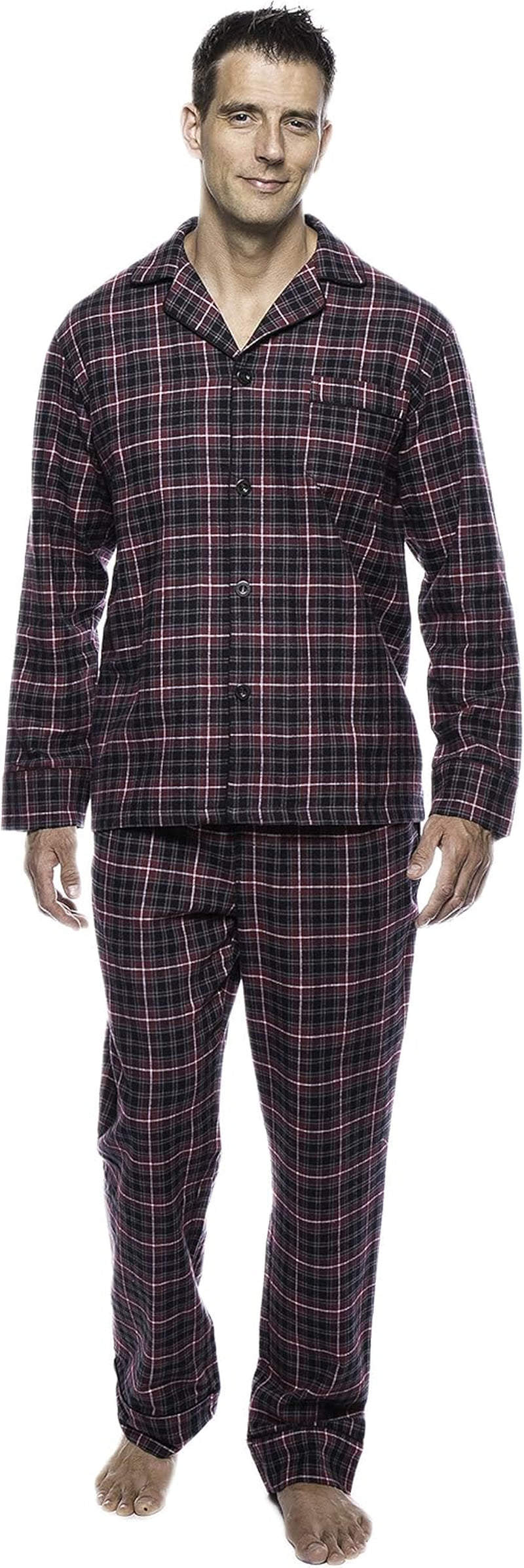 Mens Pajama Set - 100% Cotton Flannel Pajamas Set