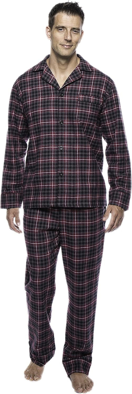 Mens Pajama Set - 100% Cotton Flannel Pajamas Set