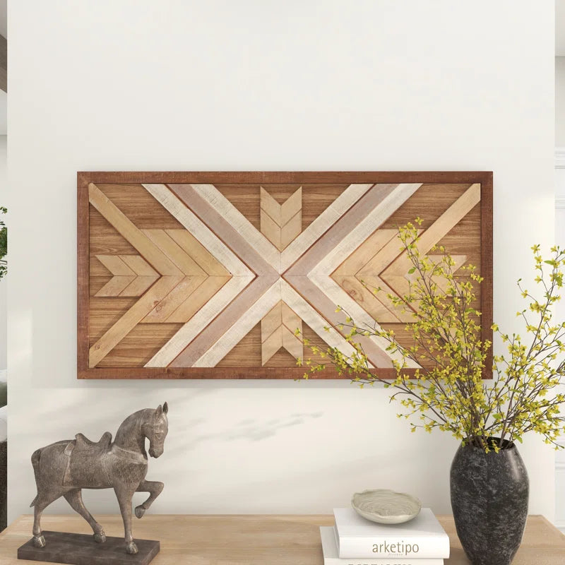 Wood Handmade Southwestern Geometric Home Wall Decor