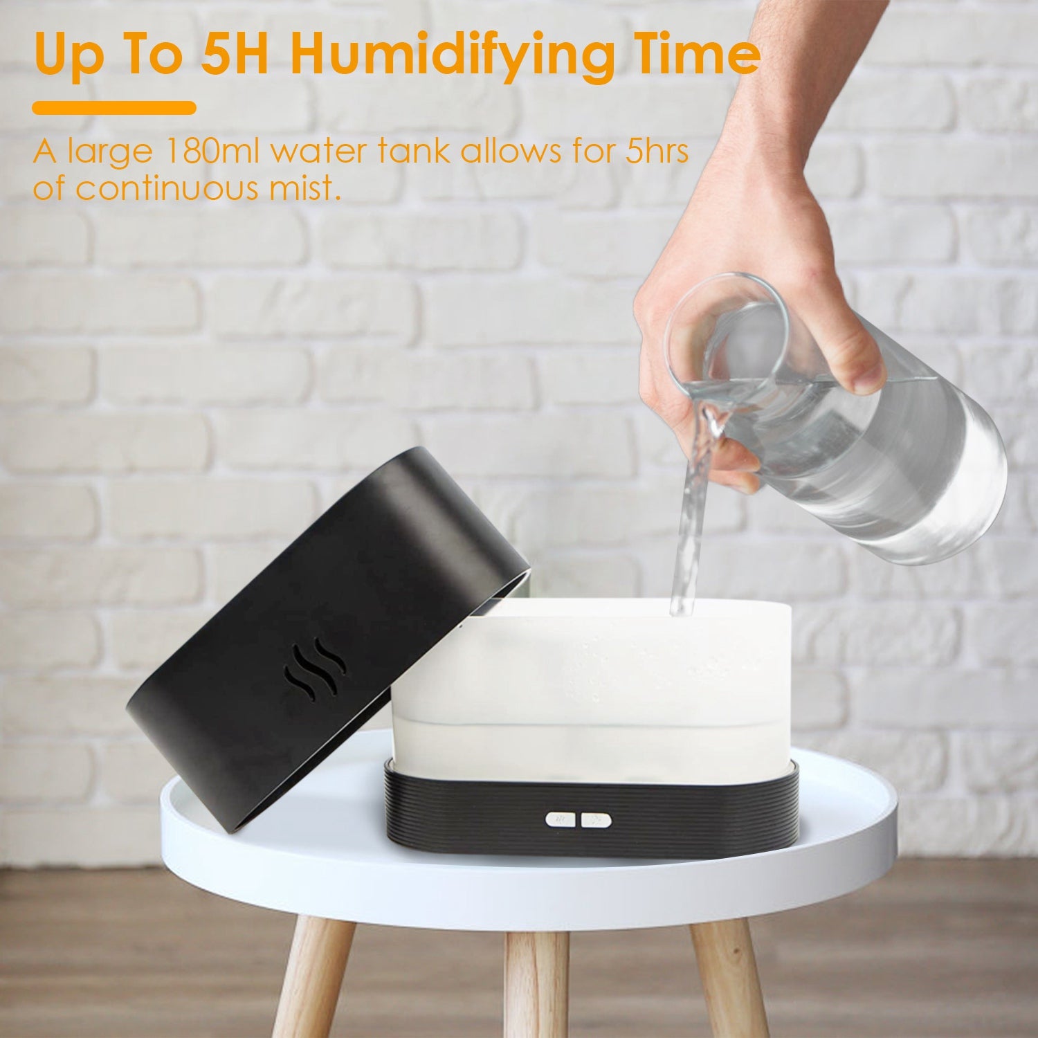 120Ml Cool Mist Humidifier Ultrasonic Aroma Essential Oil Diffuser with Soothing Sounds 7 Color Night Lights Waterless Auto off for Relaxation and Sleeping