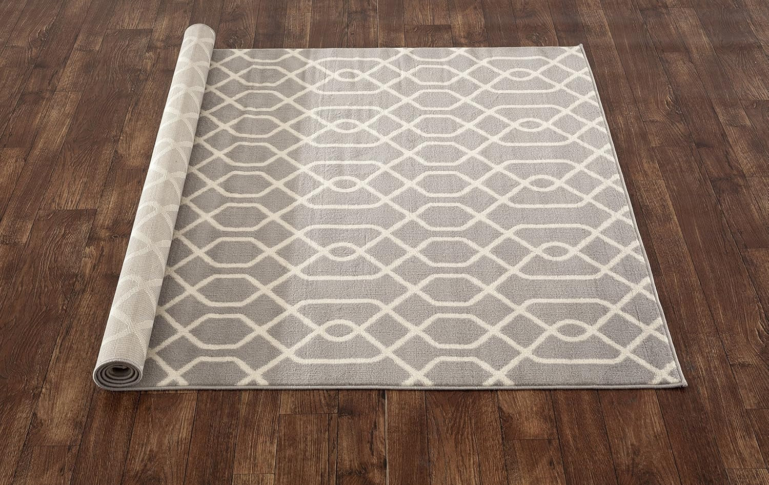 Modern Trellis Pattern Gray 7'6" X 9' 5" Area Rug