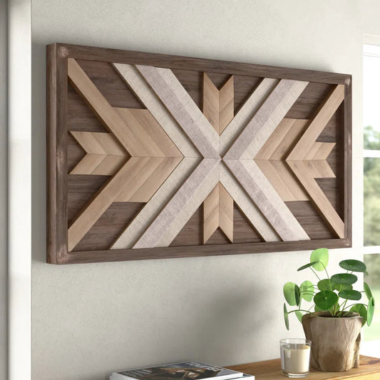 Wood Handmade Southwestern Geometric Home Wall Decor