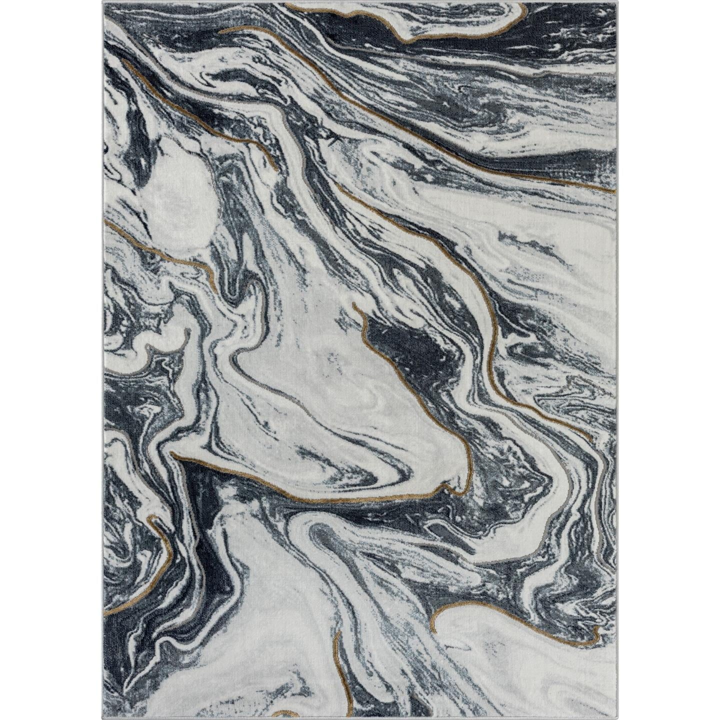 Marble Abstract Blue 8X10 Area Rug Indoor Area Rug for Living Rooms
