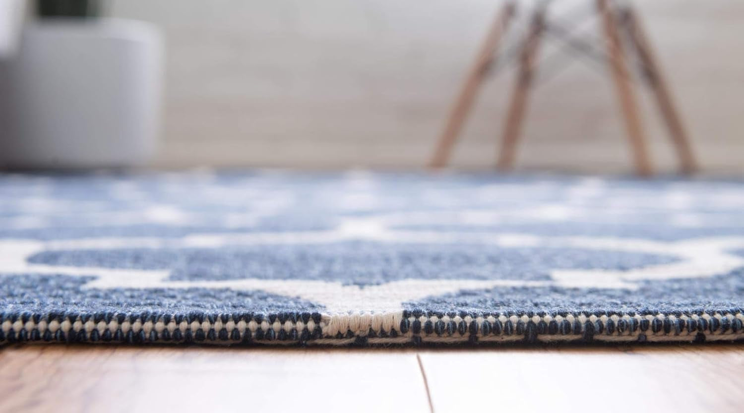 Georgia Collection Rug – 6 Ft Runner Navy Blue Flatweave Rug Perfect for Hallways, Entryways