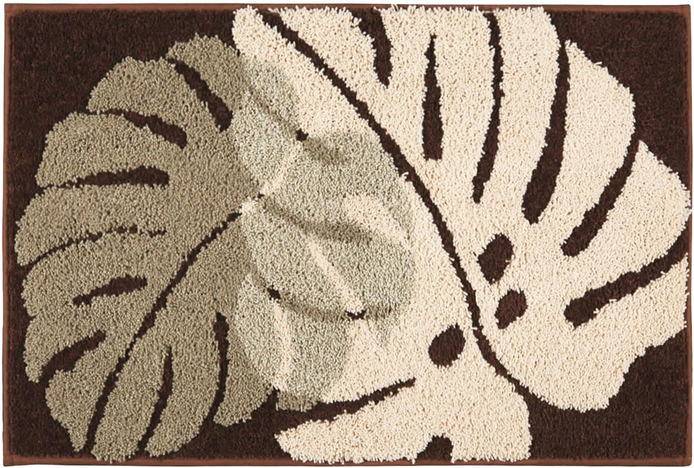 Bathroom Rugs Mat 31.5X19.7In Brown Leaves Bath Mat for Bathroom Non Slip Machine Washable Soft Absorbent Cute Bath Rug Plush Bath Carpet for Tub Shower Sink Fluffy Entryway Doormat