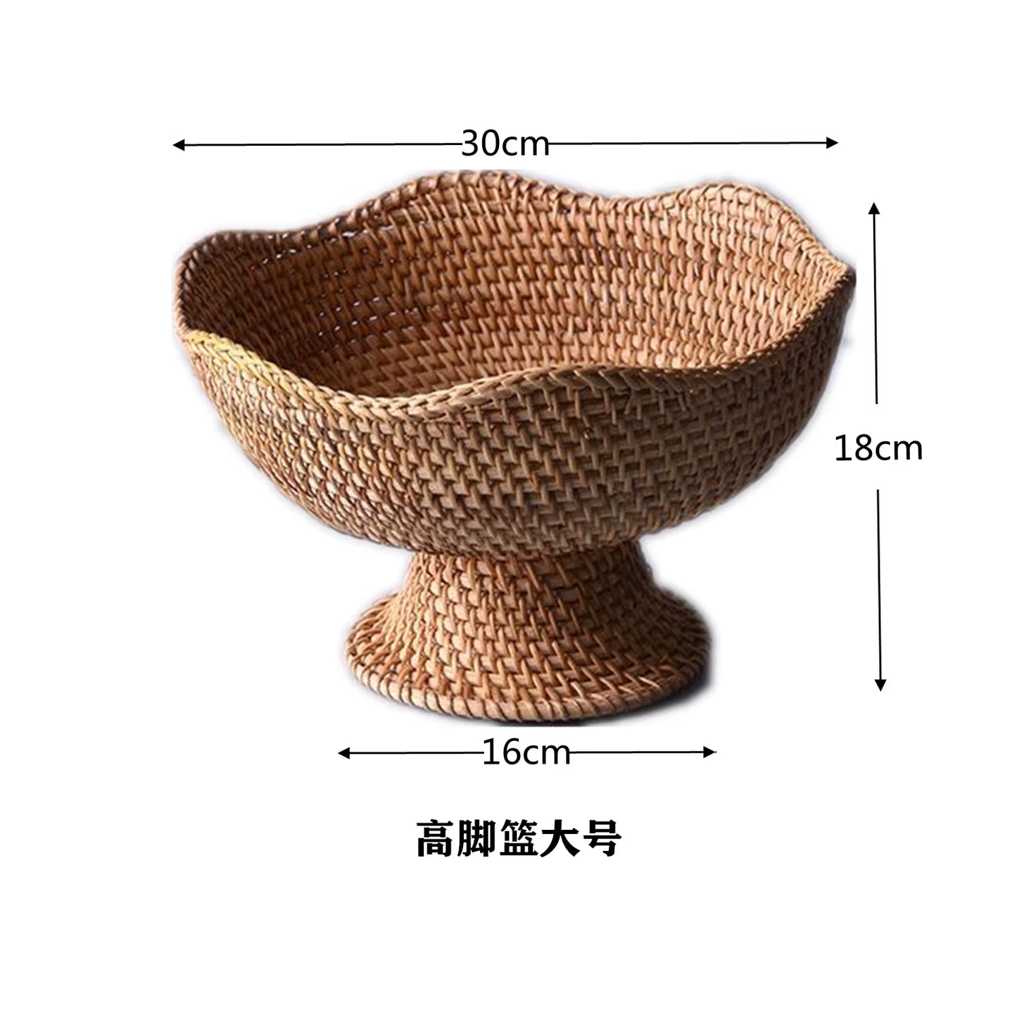 Rattan Fruit Baskets Wicker Storage Bowls Natural Woven Serving Basket Bowls Decorative Baskets for Kitchen Counter Organizing